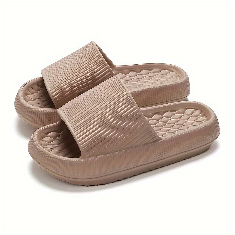 Simple Solid Color Slides, Casual Open Toe Soft Sole Shoes, Comfortable Indoor Home Bathroom Slides - Image 3