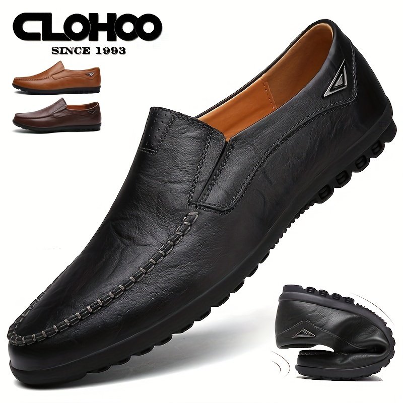 CLOHOO Men??s Handmade Comfortable Non Slip Loafers With Assorted Colors