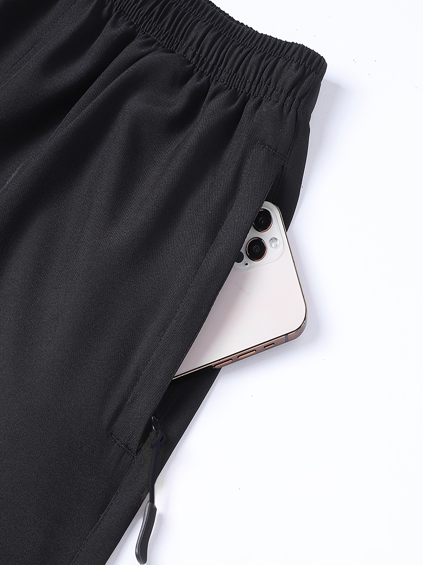 3pcs Men??s Solid Fashion Active Shorts, Drawstring Shorts With Zipper Pockets For Summer Training, Summer Daily - Image 9