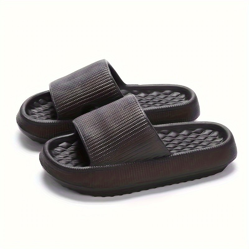 Simple Solid Color Slides, Casual Open Toe Soft Sole Shoes, Comfortable Indoor Home Bathroom Slides - Image 8