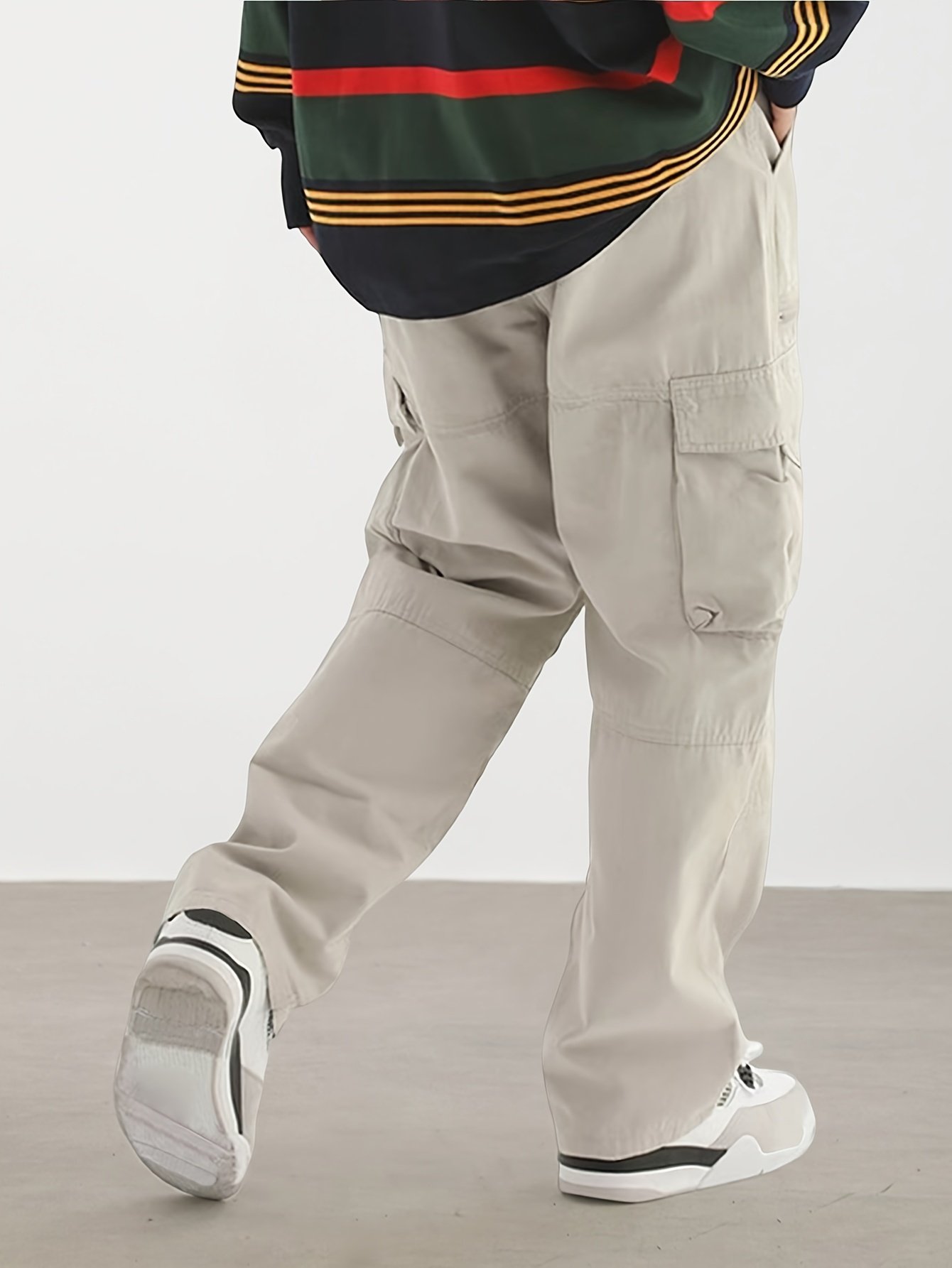 Men??s Casual Drawstring Pants With Stylish Flap Pockets And Multi-Pocket Design, Comfortable And Fashionable ?C Perfect For Outdoor Activities, Relaxed Fit Style - Image 8