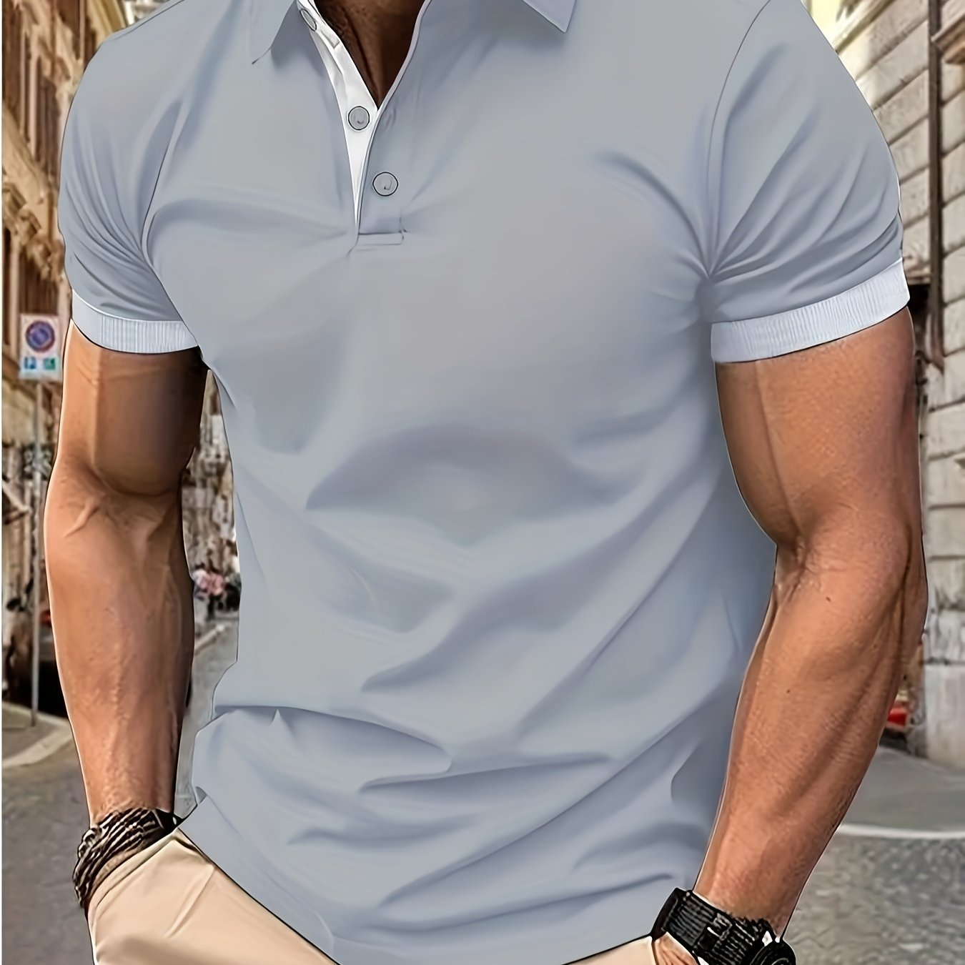 Breathable Regular Fit Golf Shirt, Men??s Casual V-Neck T-Shirt Short Sleeve For Summer, Men??s Clothing - Image 19