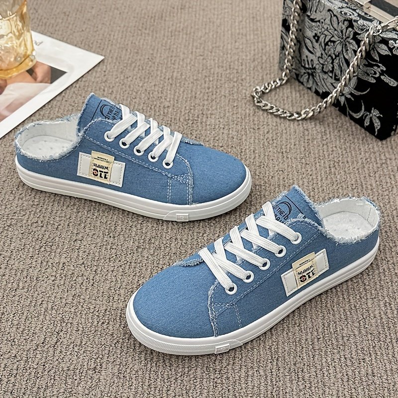 Casual Women??s Slip-On Sneakers, Breathable Backless Flat Shoes, Lightweight Flat Outdoor Mule Shoes - Image 6
