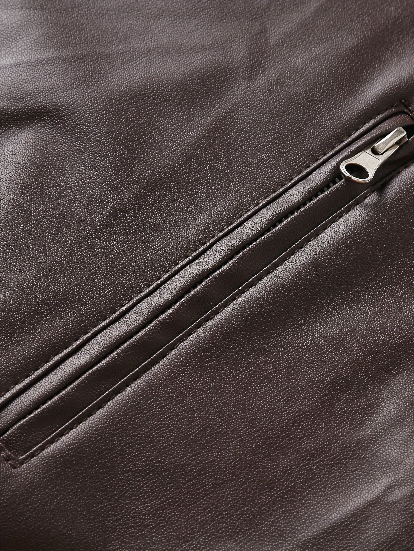 2023 Autumn And Winter New Zipper Cardigan Pocket PU Leather Small Stand Collar MotorcycleJacket Coat Men??s Coat - Image 9