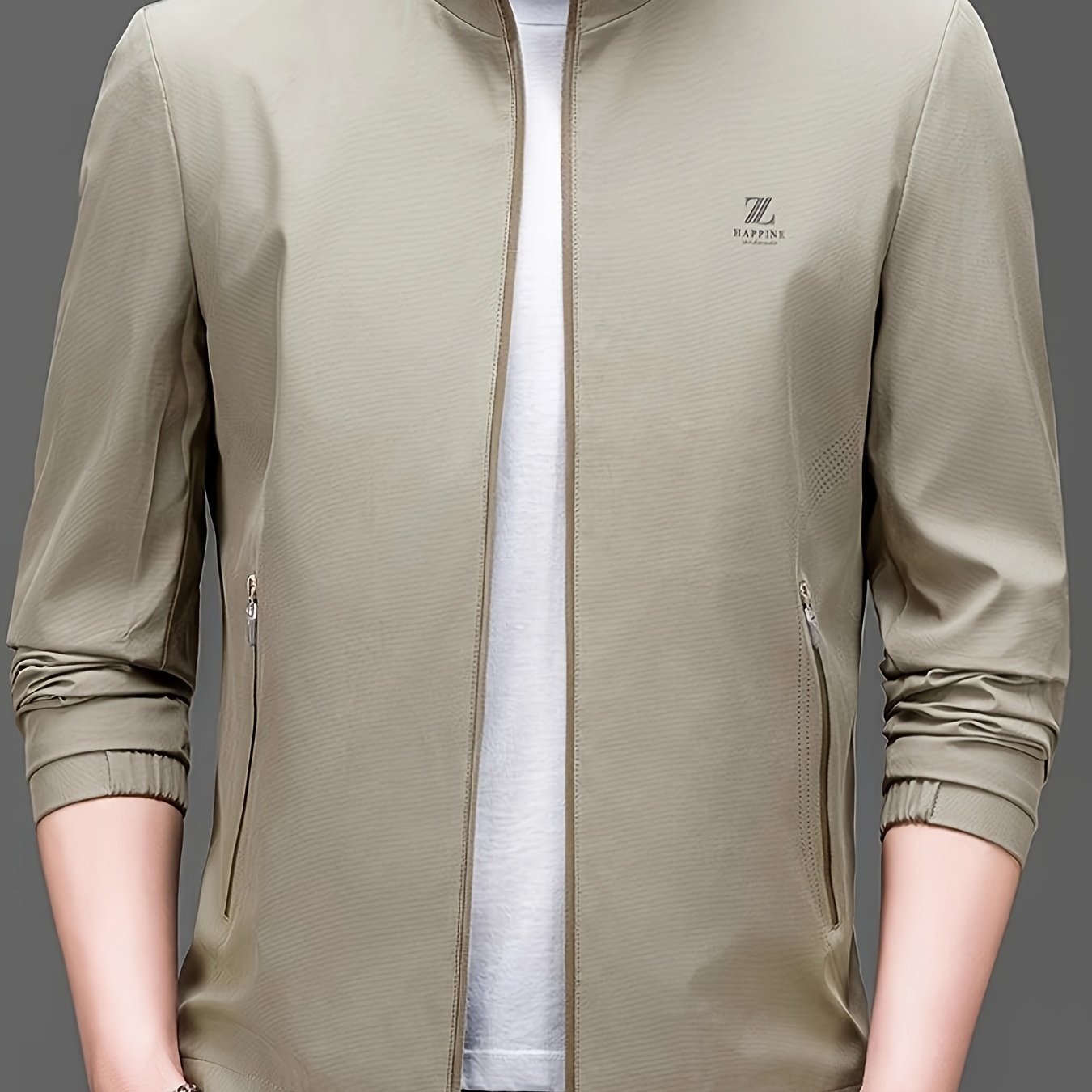 Men??s Solid Colour Lapel Jackets With Zipper, Comfy Casual Long Sleeve Business Style Tops For Men??s Outdoor Activities - Image 4