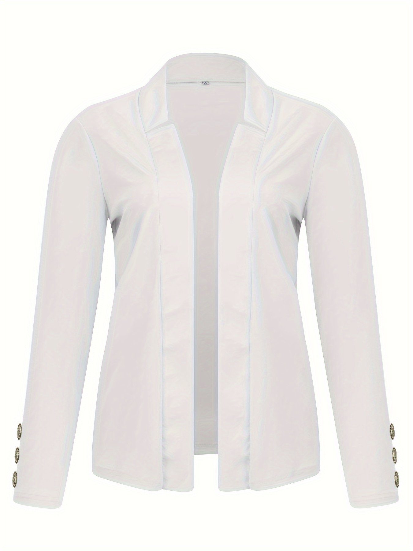 Solid Open Front Blazer, Casual Long Sleeve Button Blazer For Office & Work, Women??s Clothing - Image 18