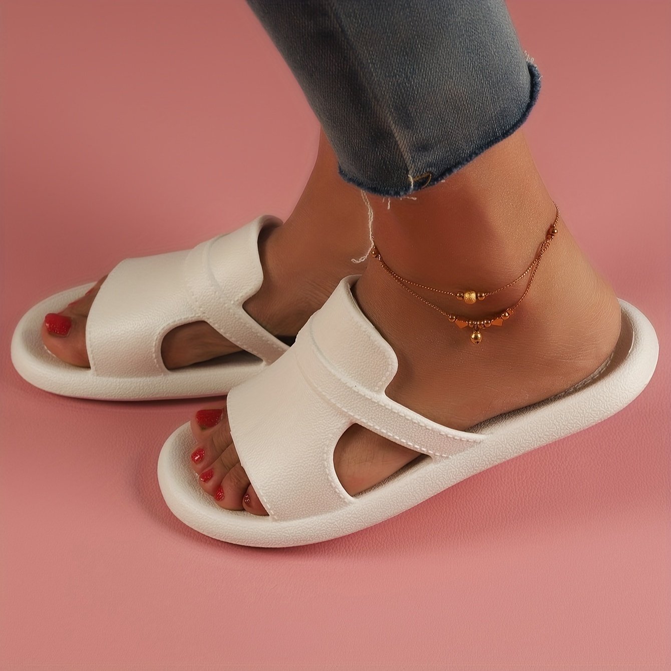 Women??s Solid Color Slide Shoes, Comfy Unisex Open Toe Summer Shoes, Lightweight Indoor & Outdoor Slides Koningsdag/King??s Day - Image 2