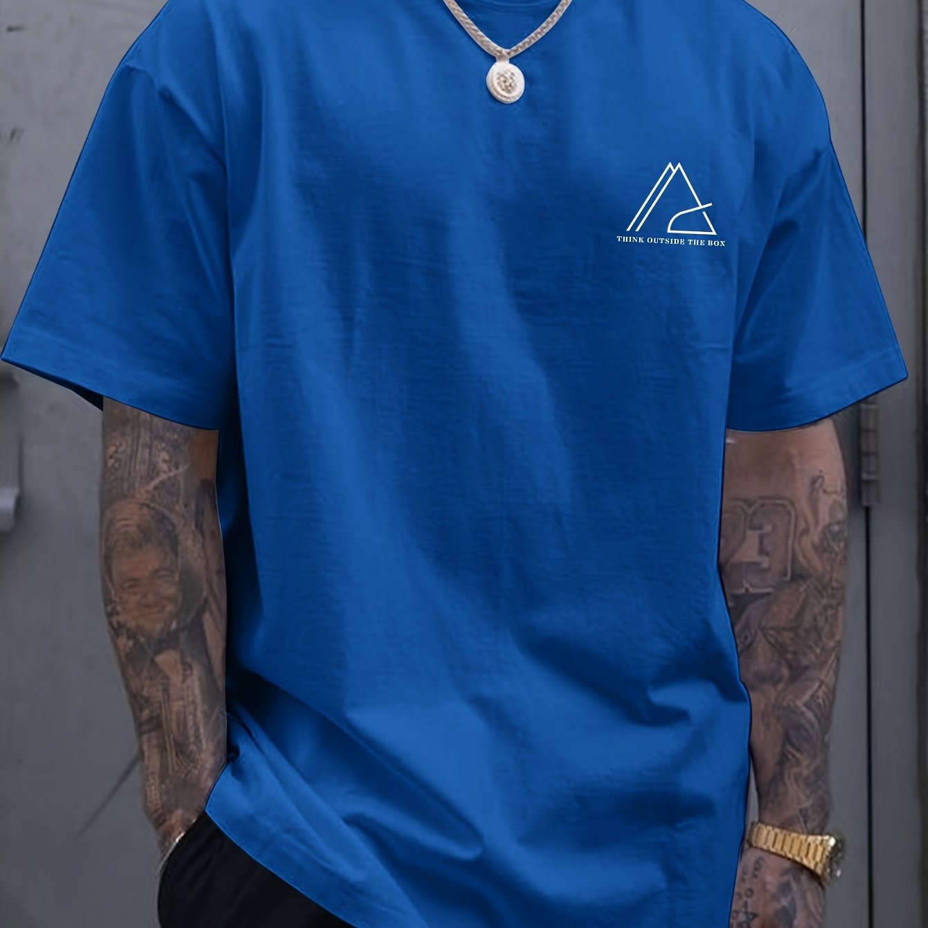 Geometric Graphic Print Men??s Creative Top, Casual Short Sleeve Crew Neck T-shirt, Men??s Clothing For Summer Outdoor - Image 6