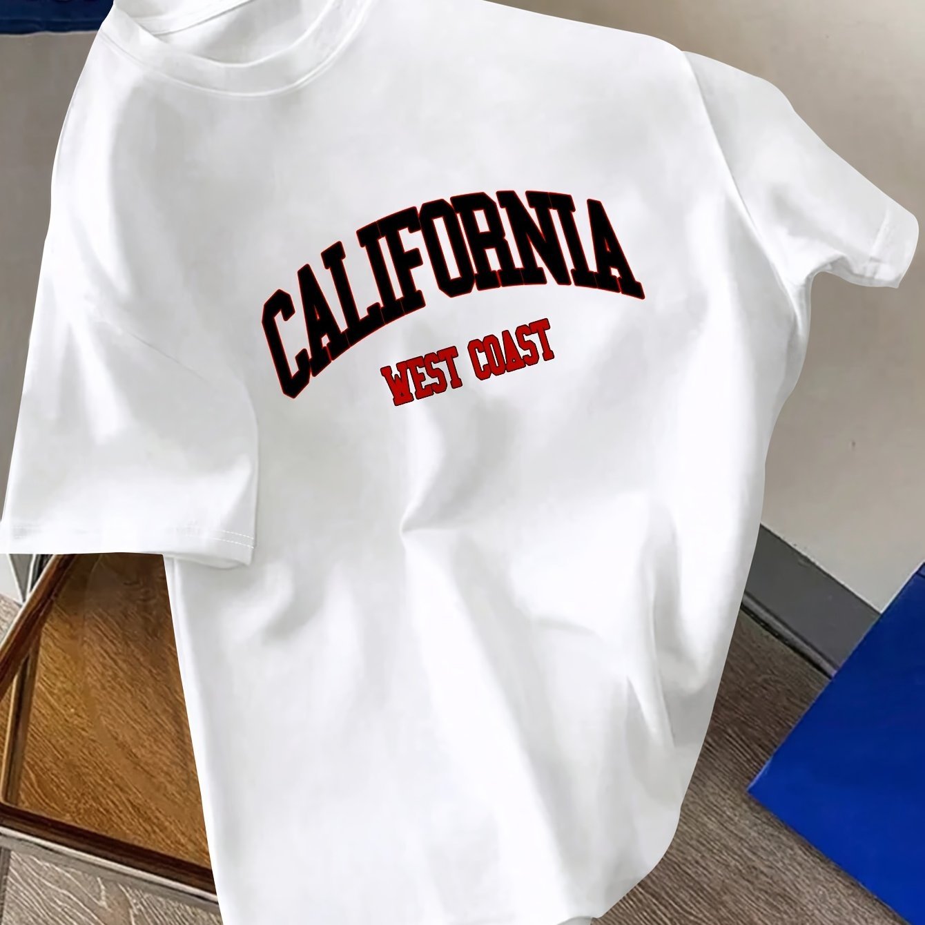 California Graphic Print Men??s Creative Top, Casual Short Sleeve Crew Neck T-shirt, Men??s Clothing For Summer Outdoor - Image 9