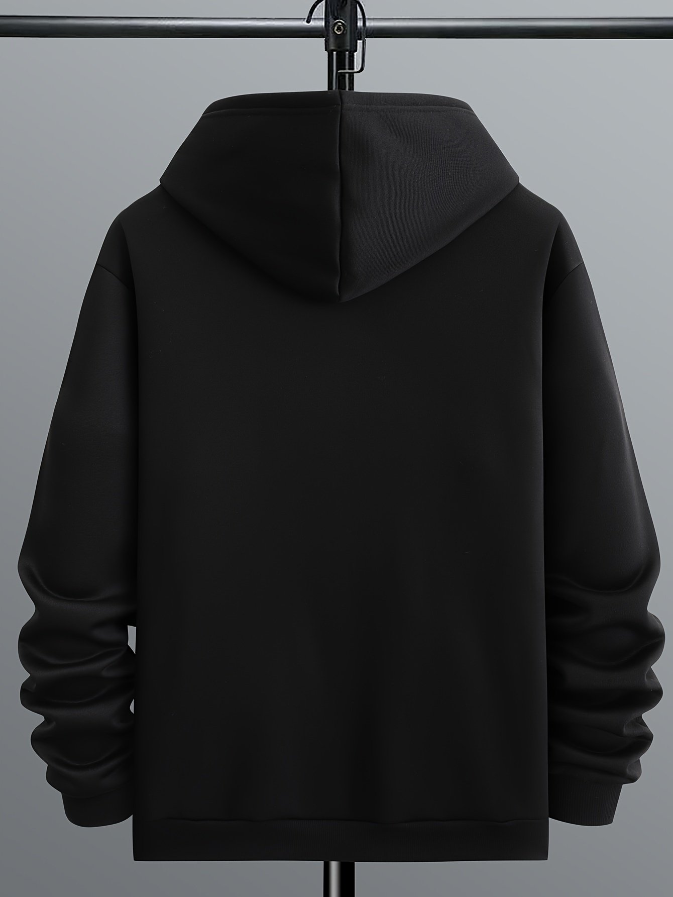 Men??s Long Sleeve Solid Hoodies Street Casual Sports And Fashionable With Kangaroo Pocket Sweatshirt, Suitable For Outdoor Sports, For Autumn And Winter, Fashionable And Versatile - Image 9