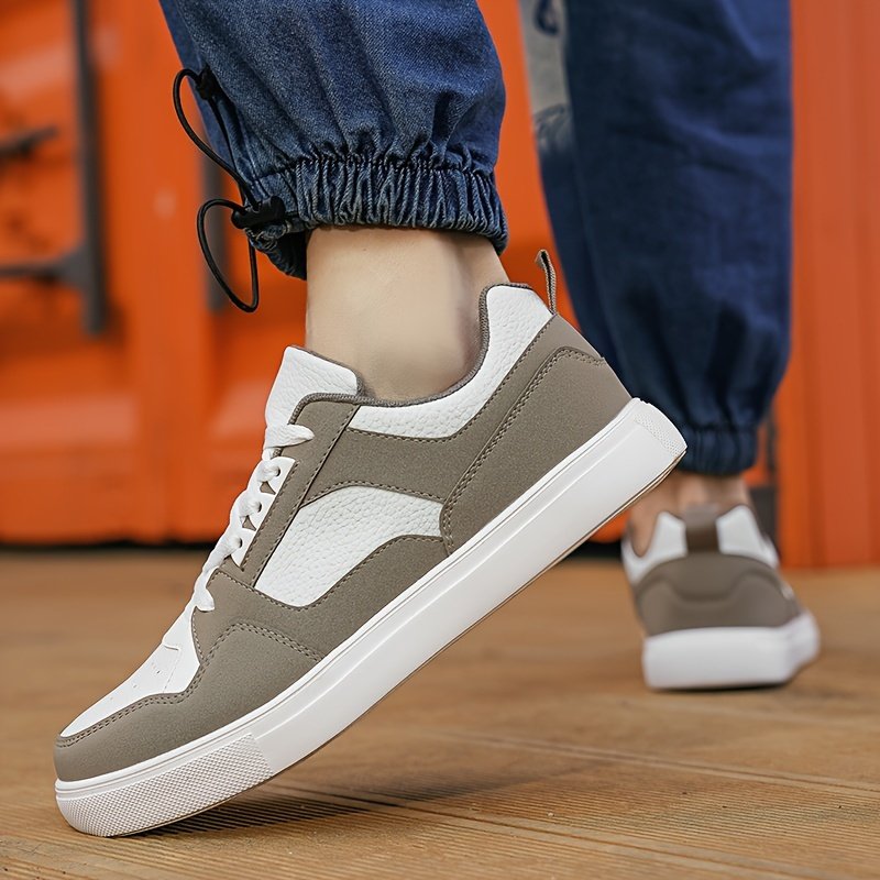 Men??s Old School Style Colour Block Skateboard Shoes, Comfy Non Slip Lace Up Breathable Sneakers For Men??s Outdoor Activities - Image 10