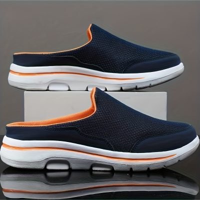 Men??s Slip-on Mules Half Sneakers, Casual Walking Shoes Outdoor, Backless Sneakers, Open Back Shoes