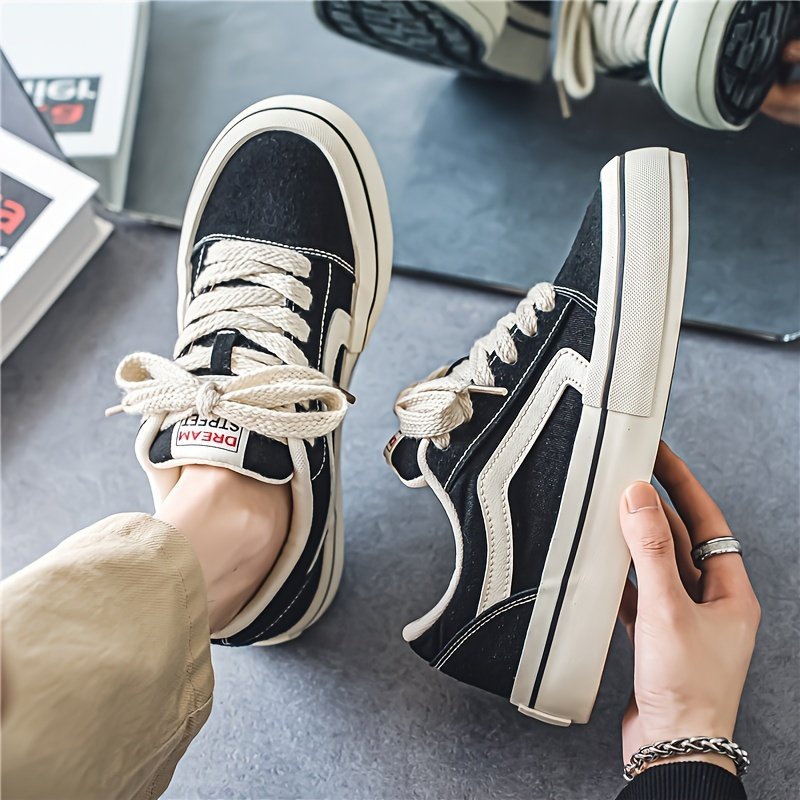 Men??s Classic Striped Trendy Skateboard Shoes Lace Up Non Slip Low Top Comfy Sneakers For Outdoor Walking Jogging Campus Street Holiday All Seasons - Image 8