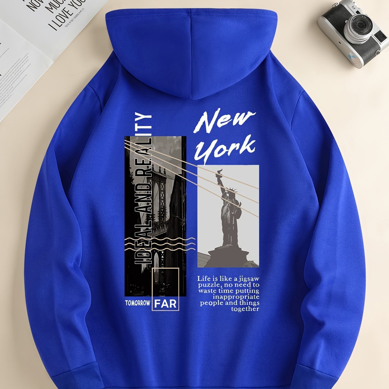 NEW YORK Print Hoodie, Cool Hoodies For Men, Men??s Casual Pullover Hooded Sweatshirt With Kangaroo Pocket Streetwear For Winter Fall, As Gifts - Image 4