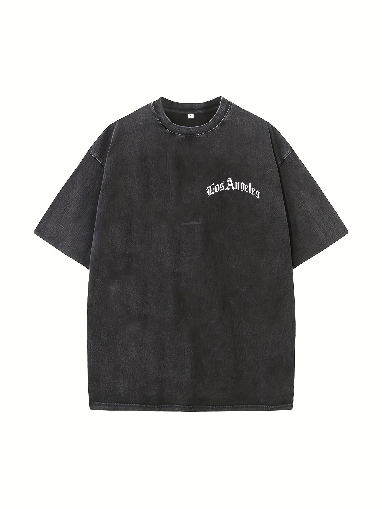 Men??s Los Angeles?? Printed Short-sleeved Drop-shoulder T-shirt Round Neck Top - Image 4