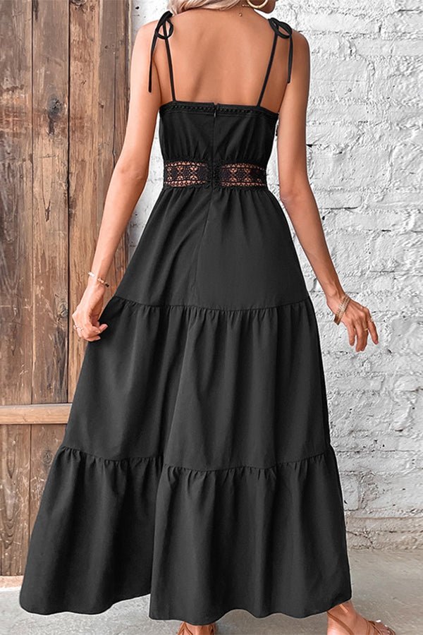 Solid Color Hollow Waist Casual Dress - Image 6