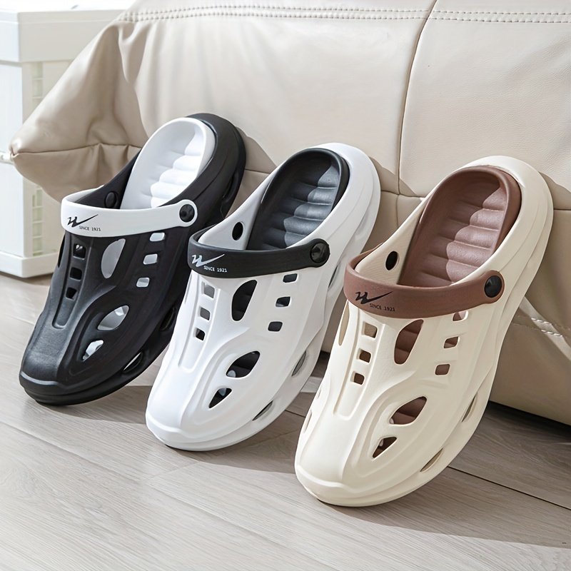 Men??s Trendy Hollow Out Colour Block Slippers, Comfy Non Slip Durable Backless Slides For Men??s Outdoor Activities - Image 6