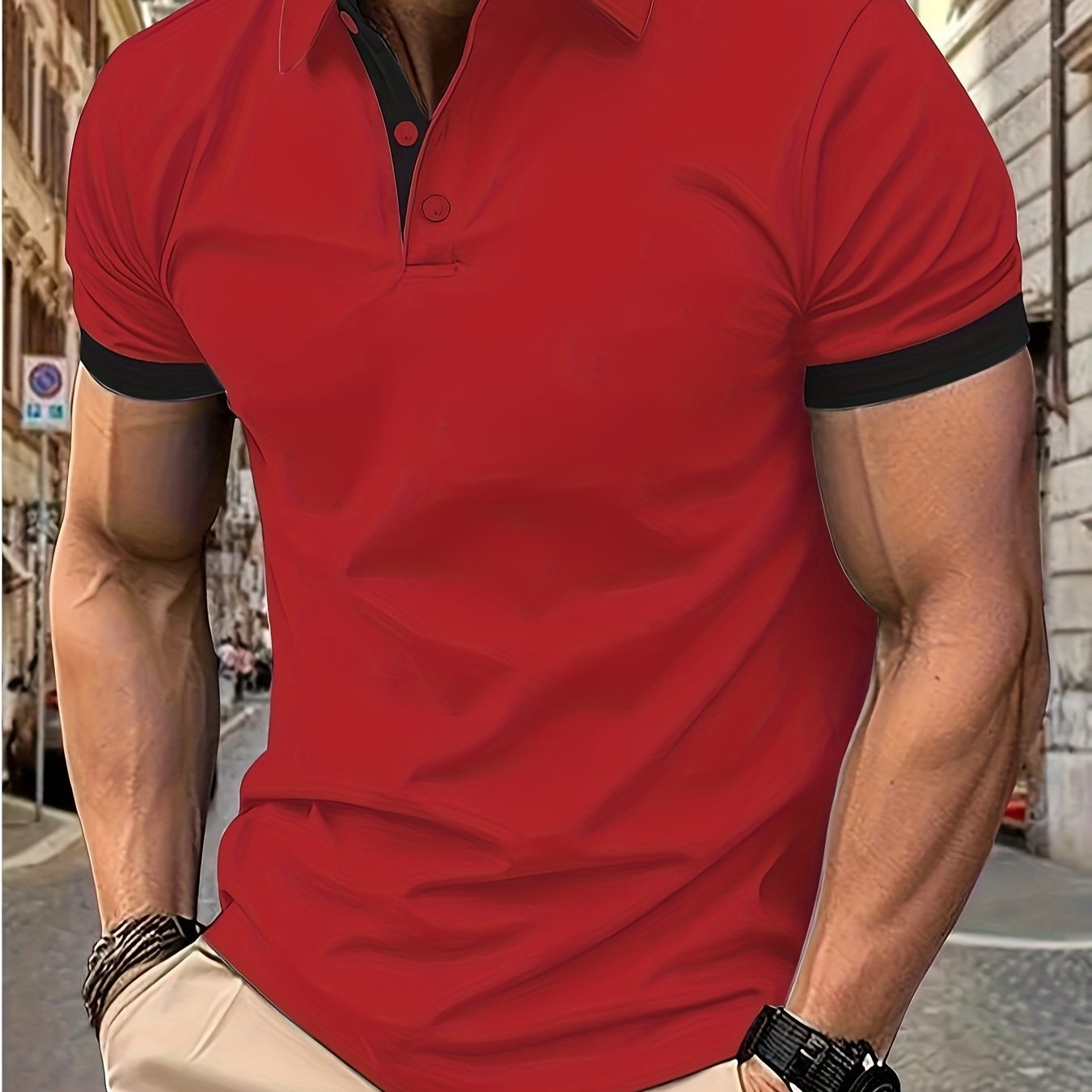 Breathable Regular Fit Golf Shirt, Men??s Casual V-Neck T-Shirt Short Sleeve For Summer, Men??s Clothing - Image 2