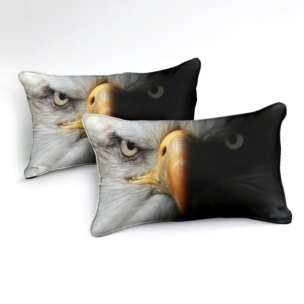 2/3-Piece Shadowed Bald Eagle Portrait Duvet Cover Set - Image 2
