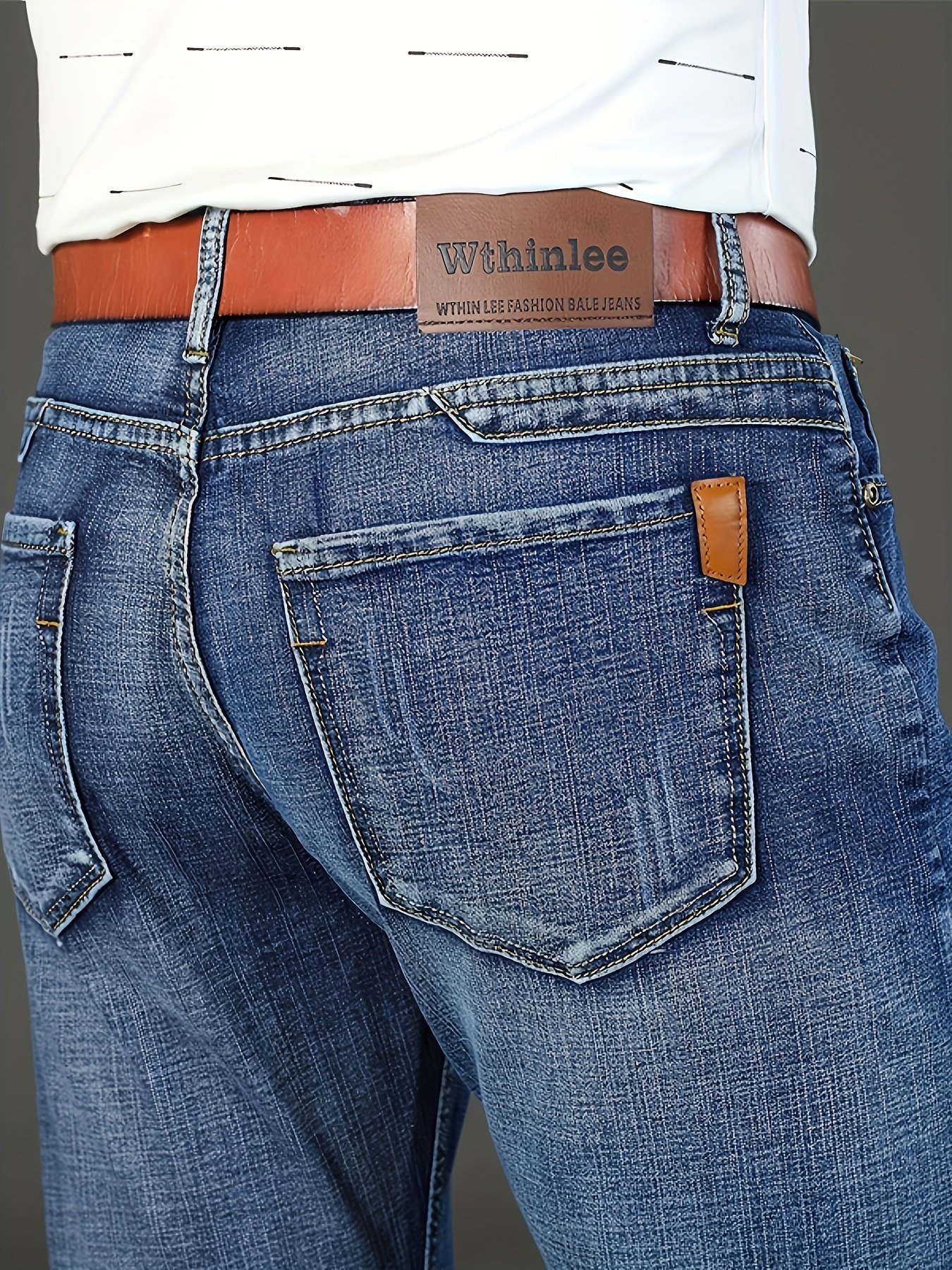 Men??s Classic Design Jeans, Semi-formal Stretch Jeans For Business - Image 6