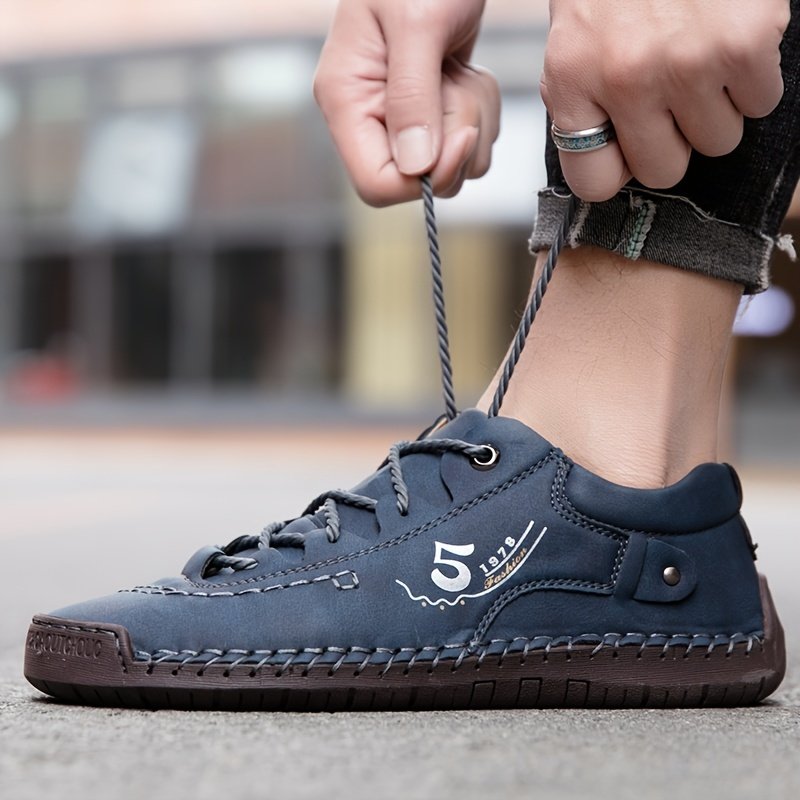 Men??s Handmade Stitching Casual Shoes Flats Outdoor Walking Sneakers - Image 10