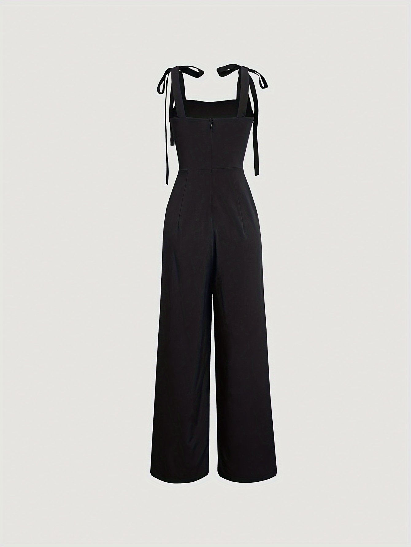 Knot Strap Wide Leg Jumpsuit, Casual Sleeveless Jumpsuit For Spring & Summer, Women??s Clothing - Image 4