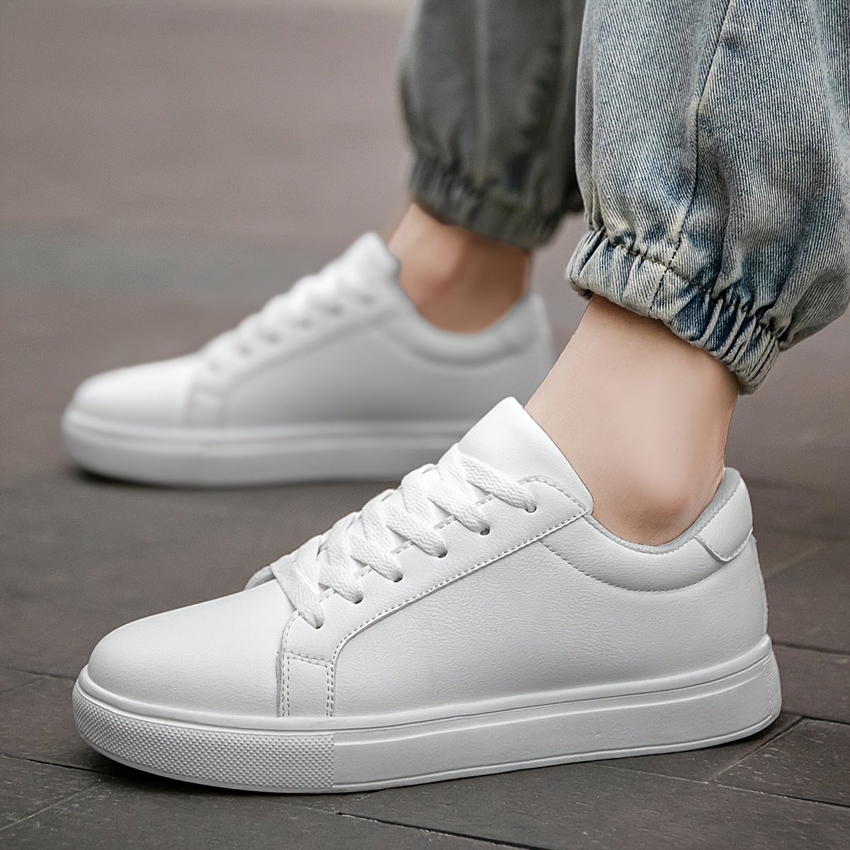 Men??s Sneakers, Solid Trendy Comfy Walking Skate Shoes, For Outdoor Walking, All Seasons - Image 7