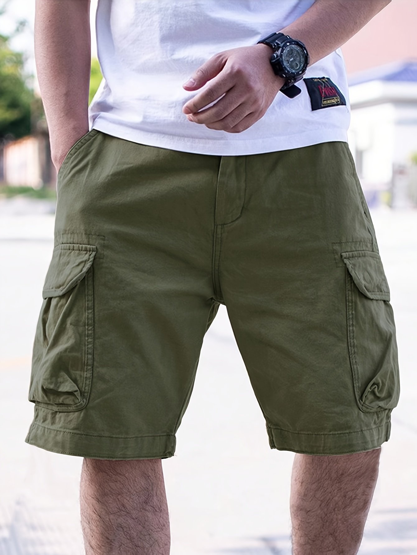 Men??s Cargo Shorts Pants Outdoor Hiking Multi-Pocket Utility Shorts, Casual Style, For Summer Hiking Cycling