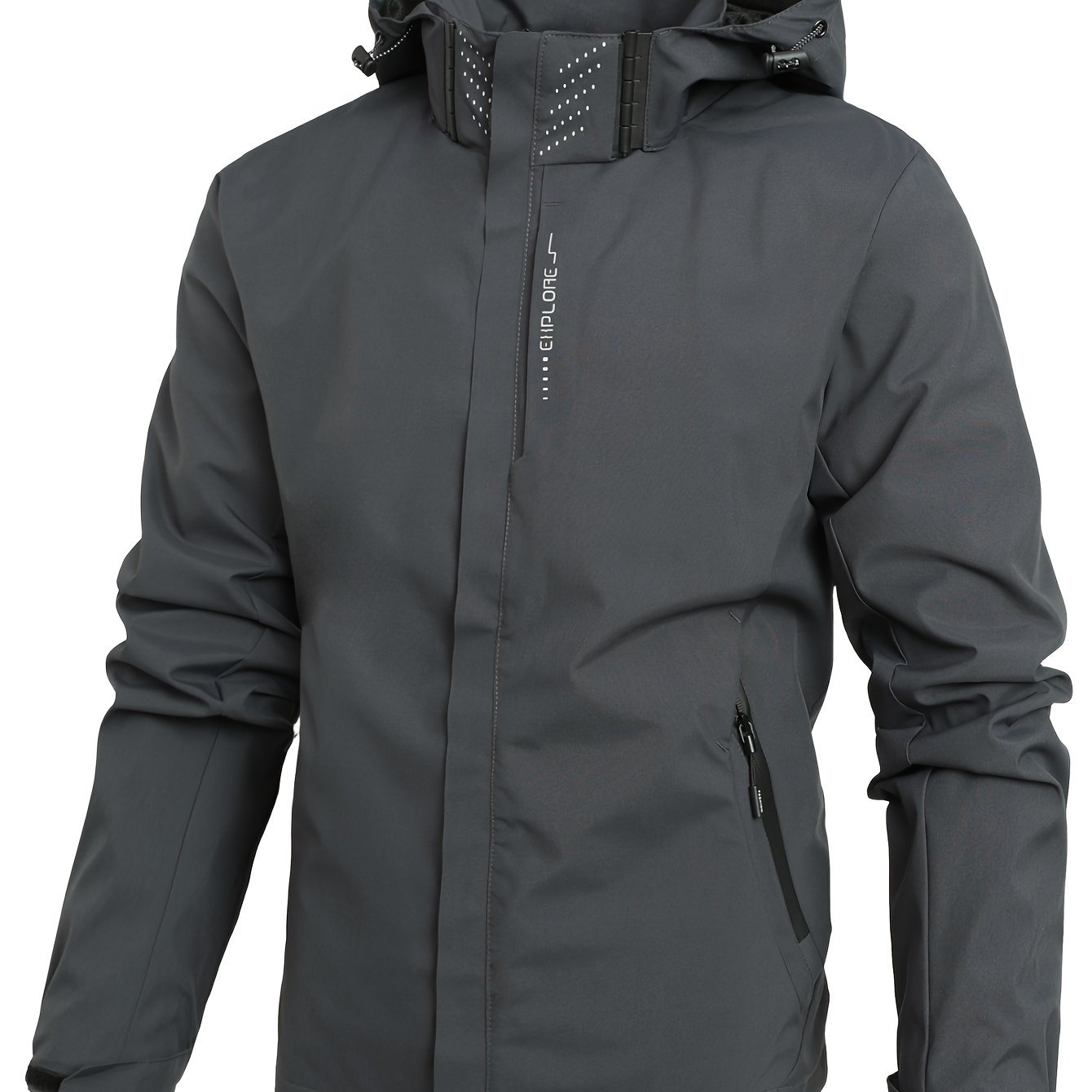 Men??s Lightweight Waterproof Rain Jacket, Hooded Shell Outdoor Raincoat Hiking Windbreaker Jacket Coat - Image 7