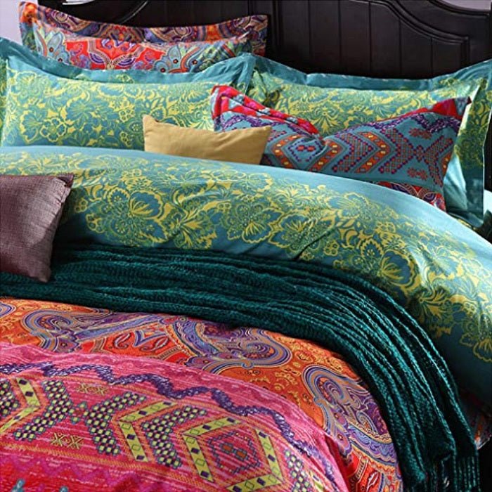 Pink 2/3-Piece Ethnic Bohemian Pattern Duvet Cover Set - Image 2