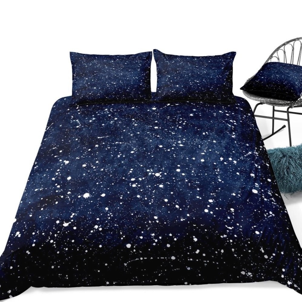 2/3-Piece Blue Space Star Constellation Print Duvet Cover Set - Image 4