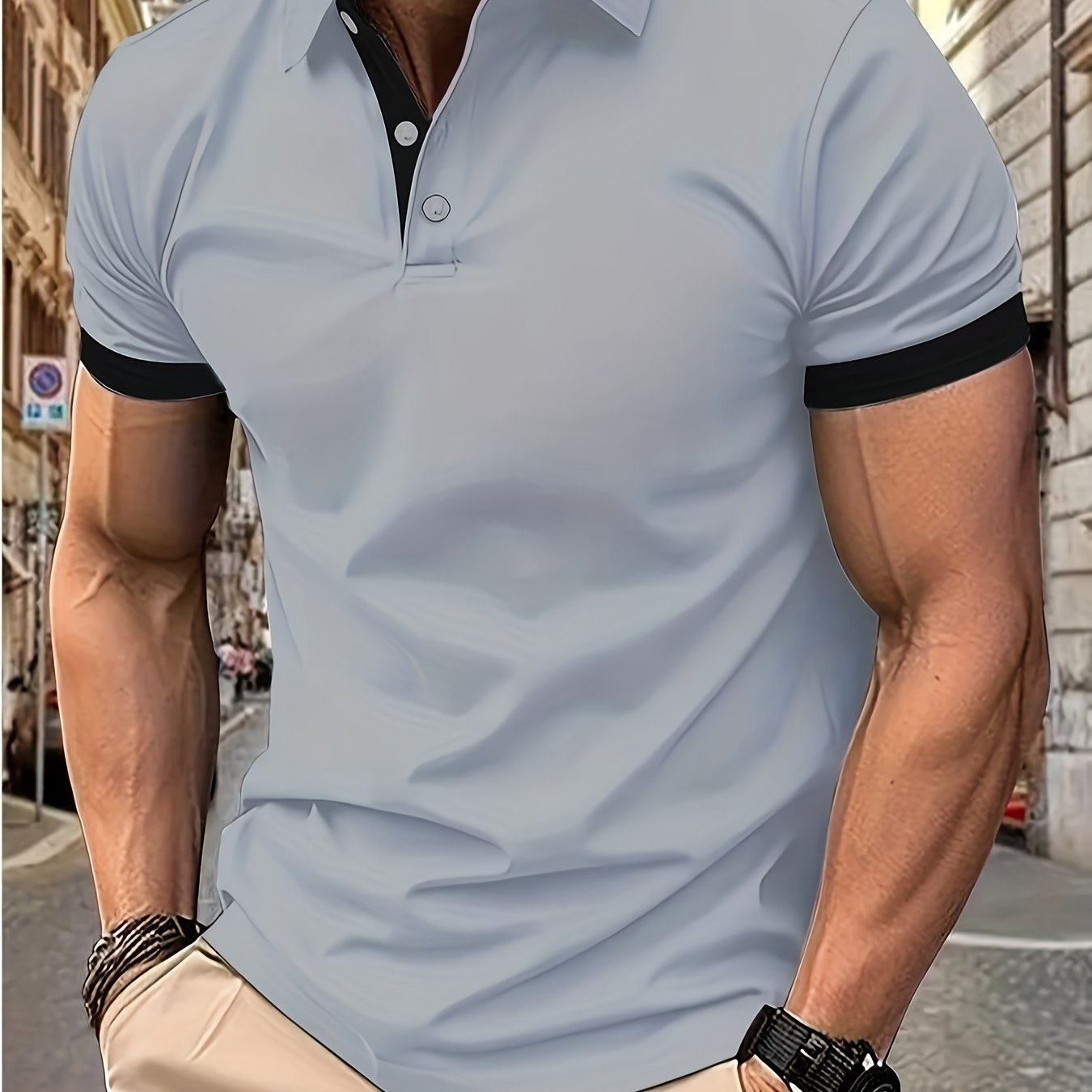 Breathable Regular Fit Golf Shirt, Men??s Casual V-Neck T-Shirt Short Sleeve For Summer, Men??s Clothing - Image 20