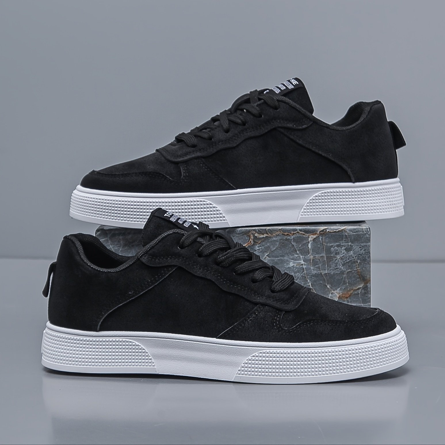 Men??s Trendy Solid Colour Low Top Skateboard Shoes, Comfy Non Slip Casual Lace Up Sneakers For Men??s Outdoor Activities - Image 10