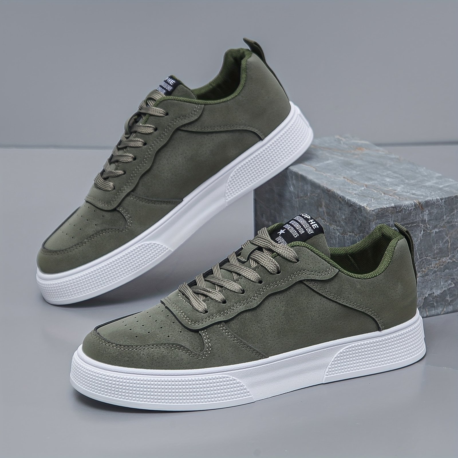 Men??s Trendy Solid Colour Low Top Skateboard Shoes, Comfy Non Slip Casual Lace Up Sneakers For Men??s Outdoor Activities - Image 3