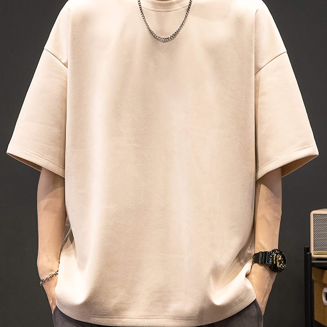 Solid Loose Crew Neck Short Sleeve T-shirt For Men, Casual Summer T-Shirt For Daily Wear And Vacation Resorts - Image 5