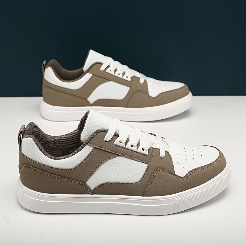 Men??s Old School Style Colour Block Skateboard Shoes, Comfy Non Slip Lace Up Breathable Sneakers For Men??s Outdoor Activities - Image 9