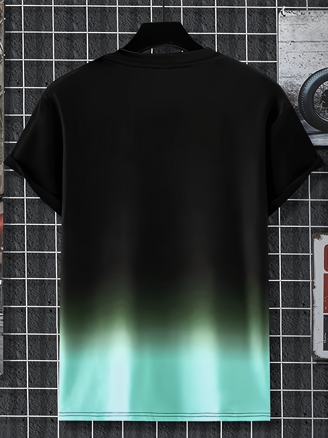 Men??s Gradient Color And Alphabet Print ??WHATEVER?? Crew Neck And Short Sleeve T-shirt, Casual And Chic Tops For Summer Outdoors Wear - Image 5
