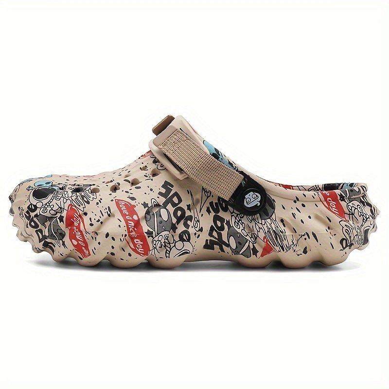 Unisex Graffiti Print Clogs, Fashion Breathable EVA Summer Beach Slide Shoes, Casual Outdoor Garden Sandals - Image 5