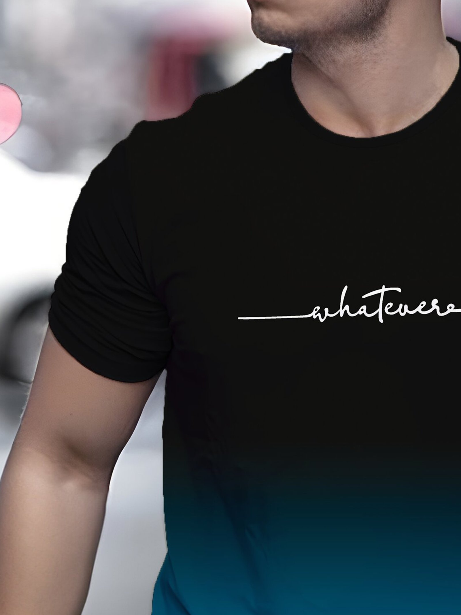 Alphabet Print Gradient Crew Neck Short Sleeve T-shirt For Men, Casual Summer T-Shirt For Daily Wear And Vacation Resorts - Image 4