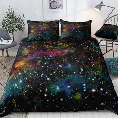 2/3-Piece Colorful Space Galaxy Star Print Duvet Cover Set
