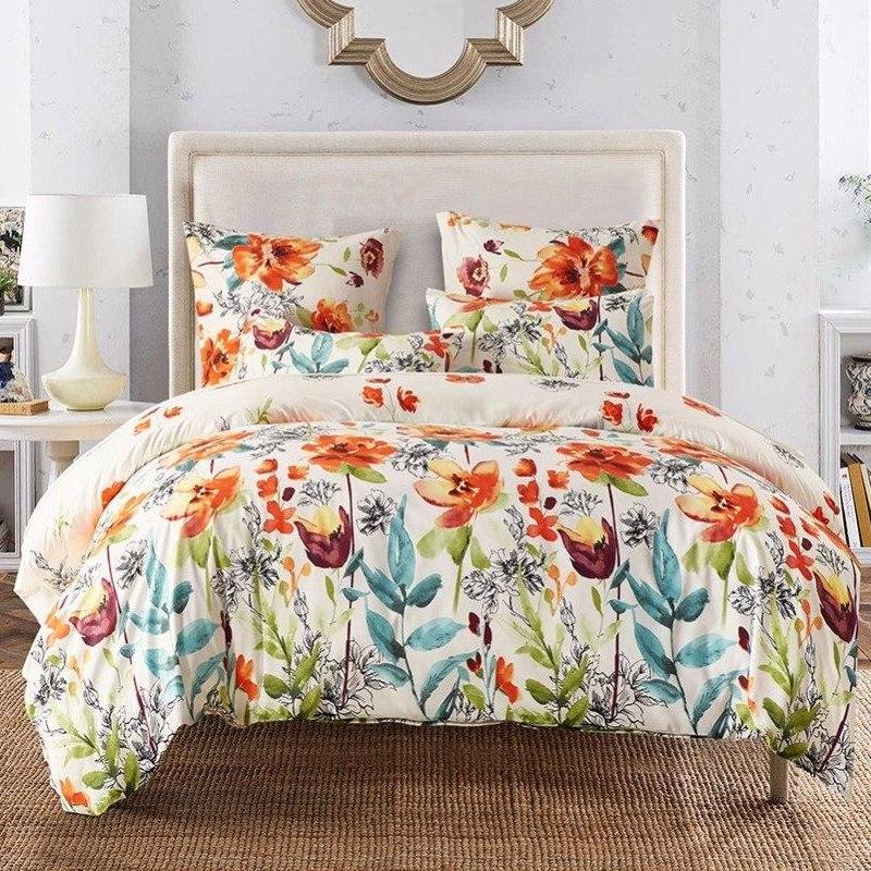 Colorful 2/3-Piece Spring Floral Print Duvet Cover Set