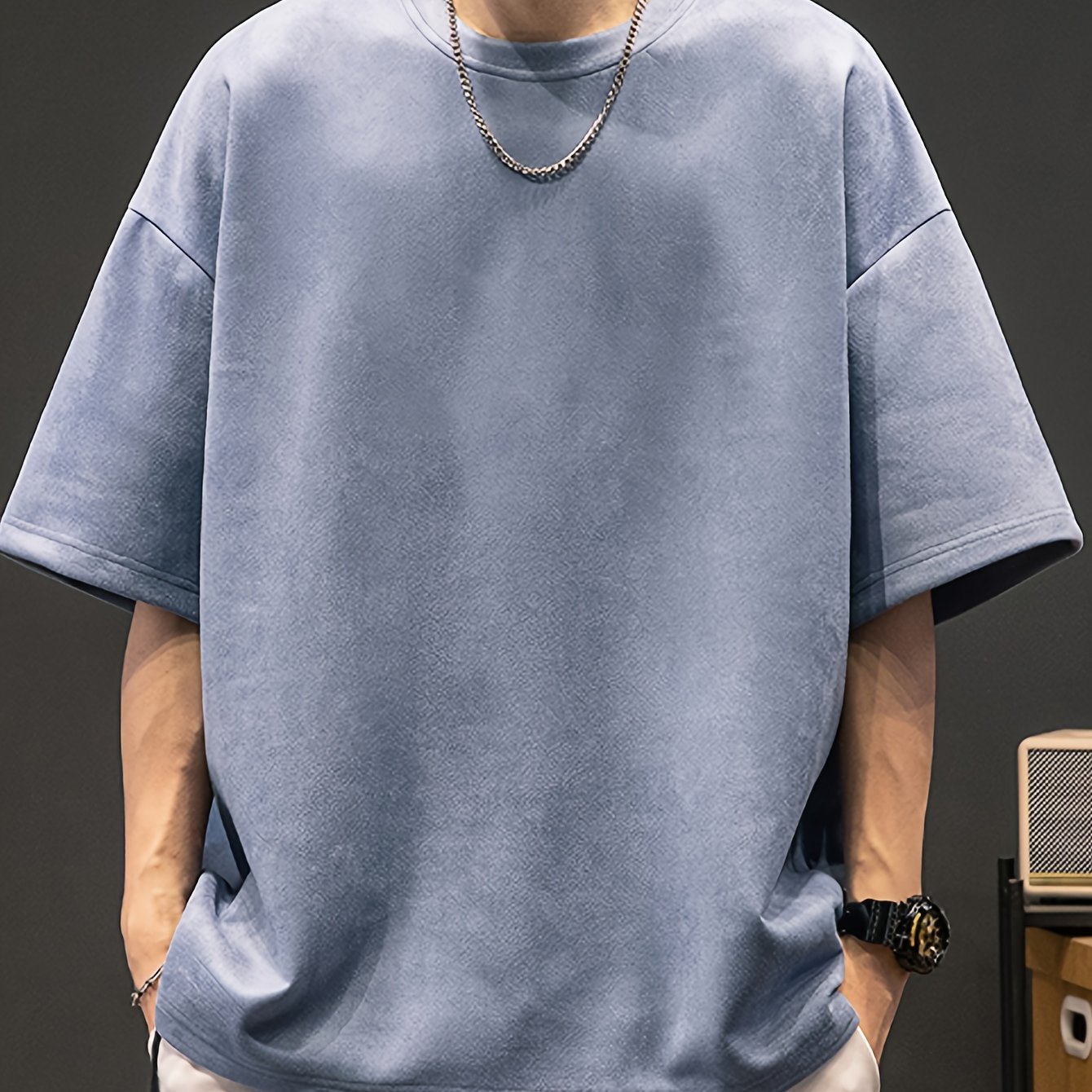Solid Loose Crew Neck Short Sleeve T-shirt For Men, Casual Summer T-Shirt For Daily Wear And Vacation Resorts - Image 7