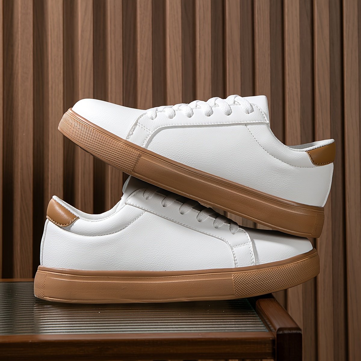 Men??s Sneakers, Solid Trendy Comfy Walking Skate Shoes, For Outdoor Walking, All Seasons - Image 8