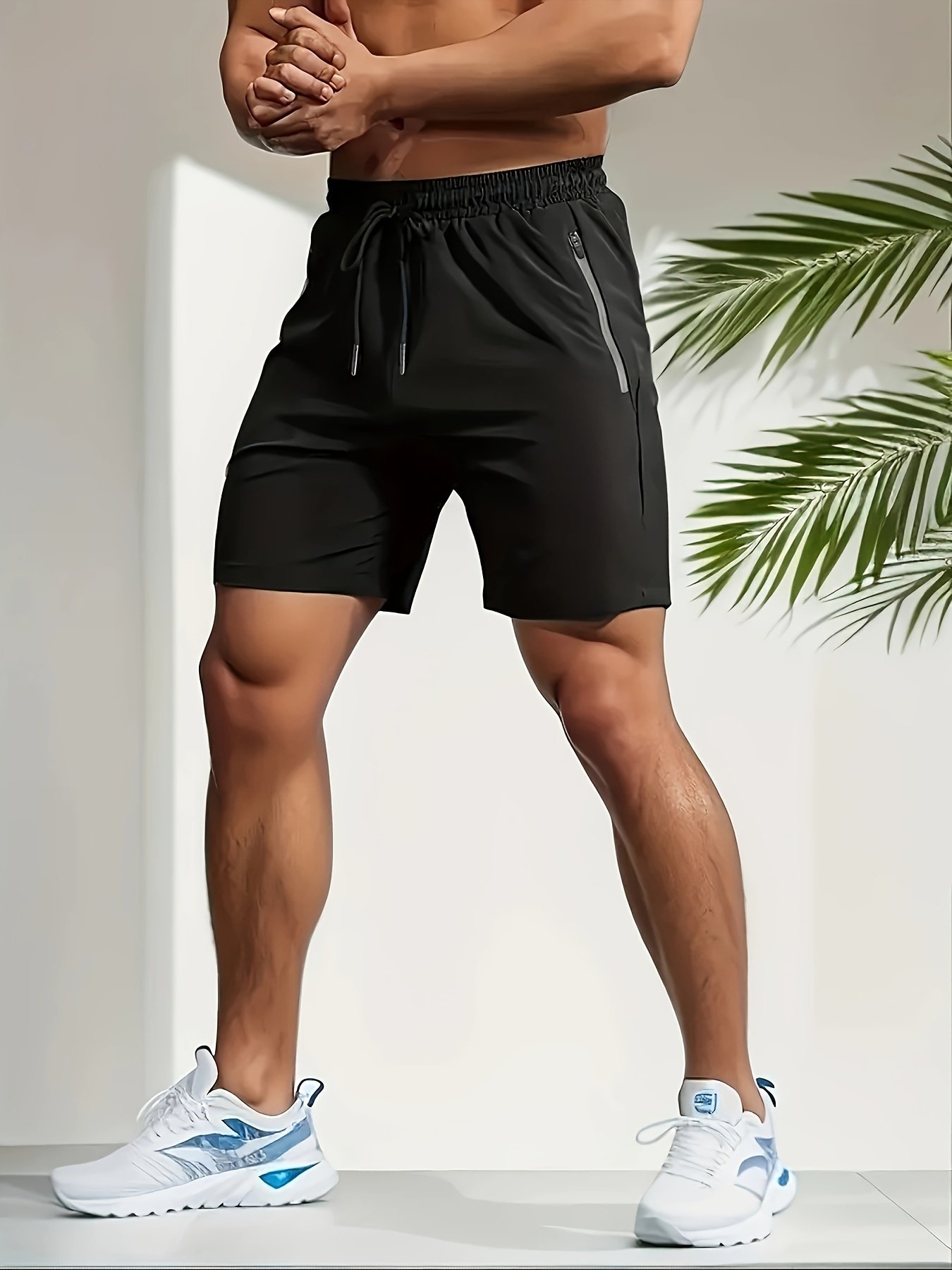 Men??s Casual And Chic Solid Color Shorts With Drawstring And Zippered Pockets, Versatile And Comfy Shorts For Summer Outdoors Activities And Workout Wear - Image 9