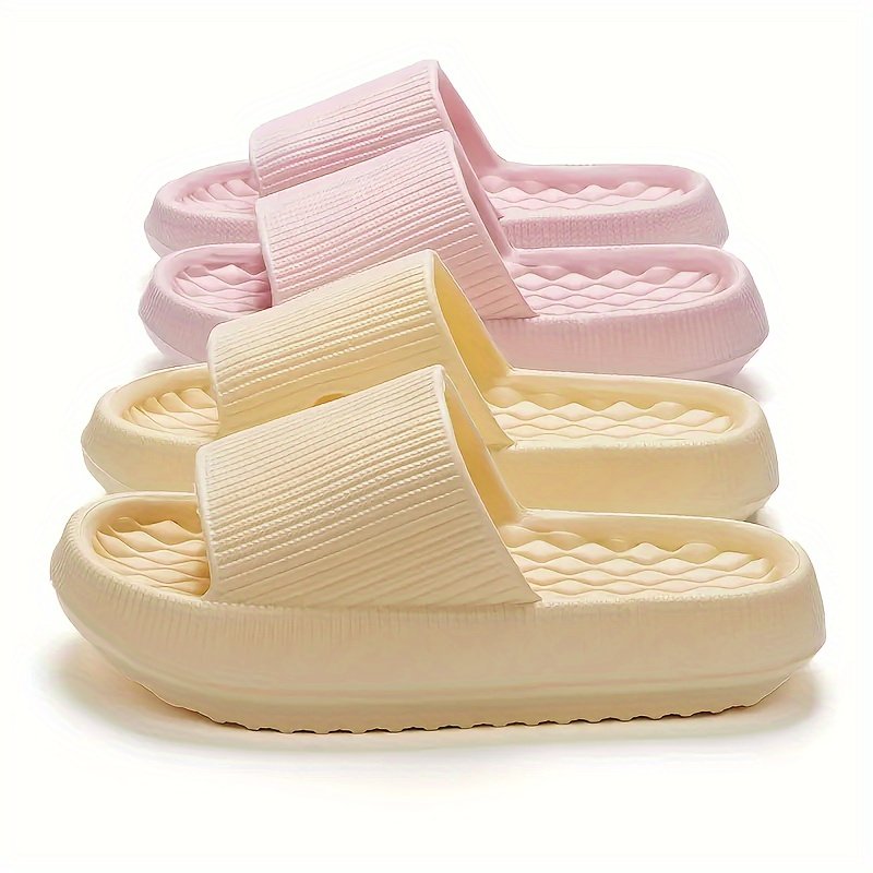 Simple Solid Color Slides, Casual Open Toe Soft Sole Shoes, Comfortable Indoor Home Bathroom Slides - Image 11
