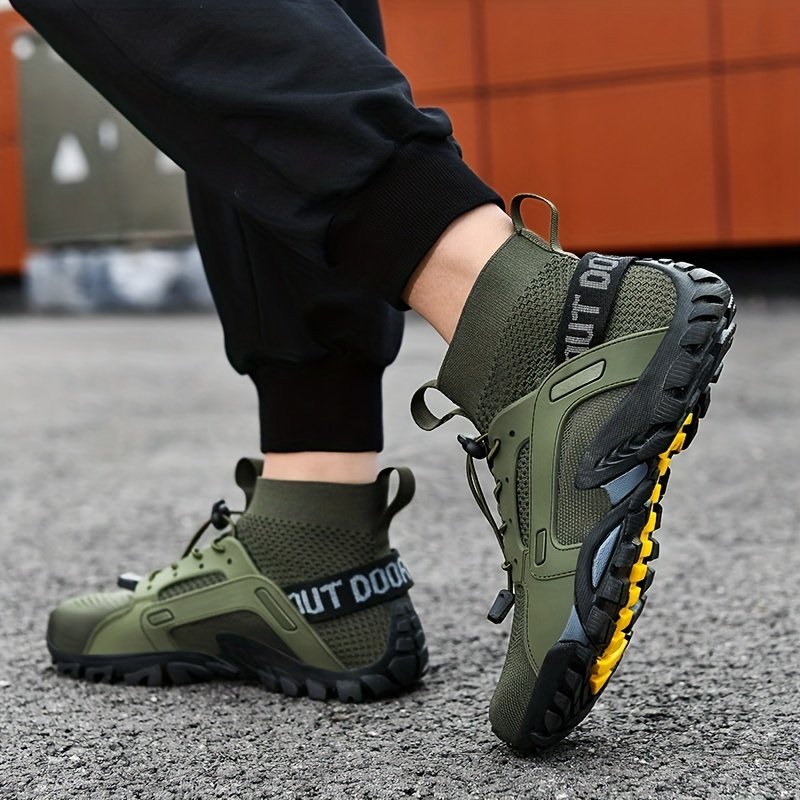 Men??s Trendy Breathable Sneakers, Wear-resistant Non-Slip Outdoor Shoes For Hiking Fishing