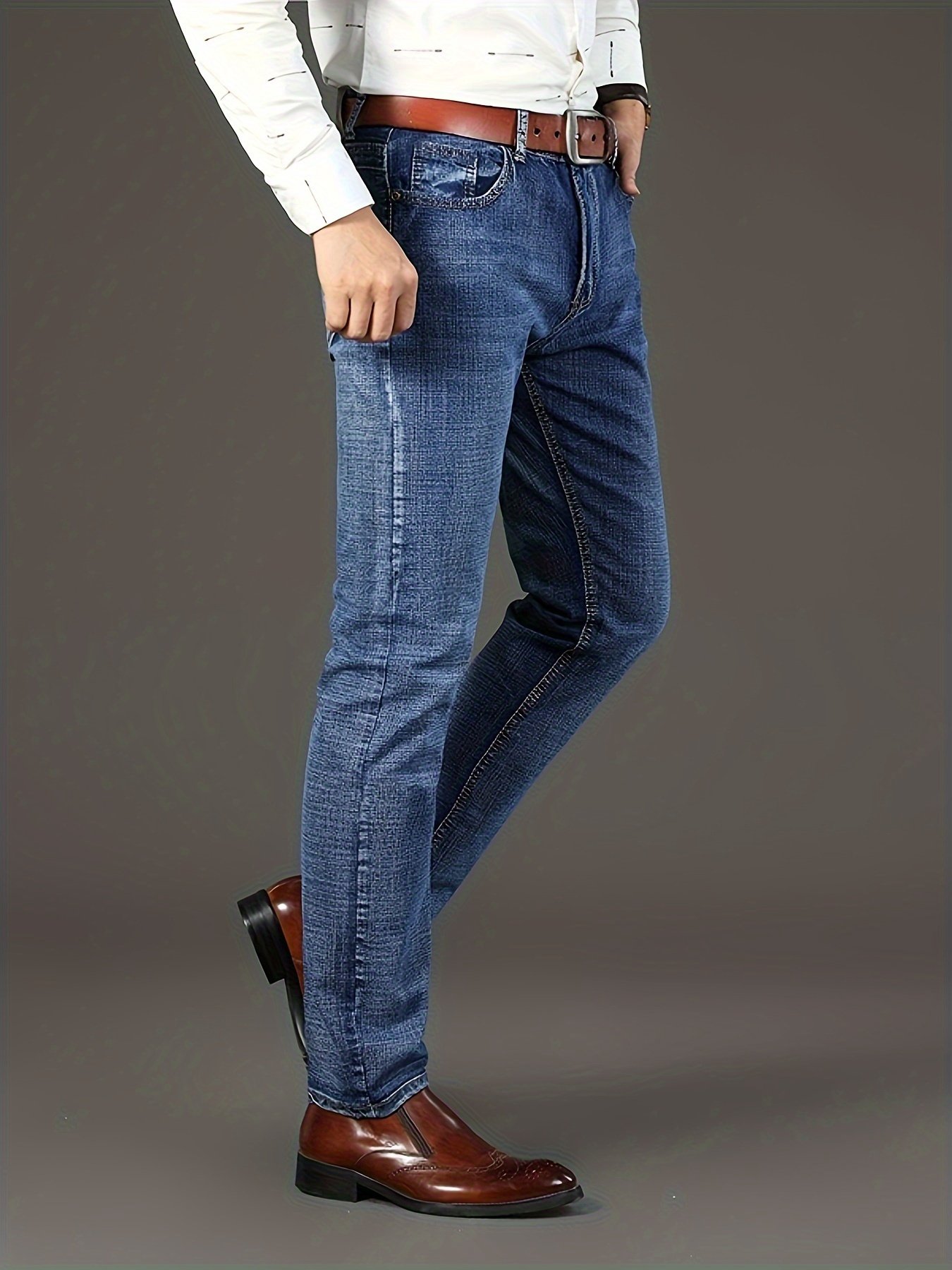 Men??s Classic Design Jeans, Semi-formal Stretch Jeans For Business - Image 7
