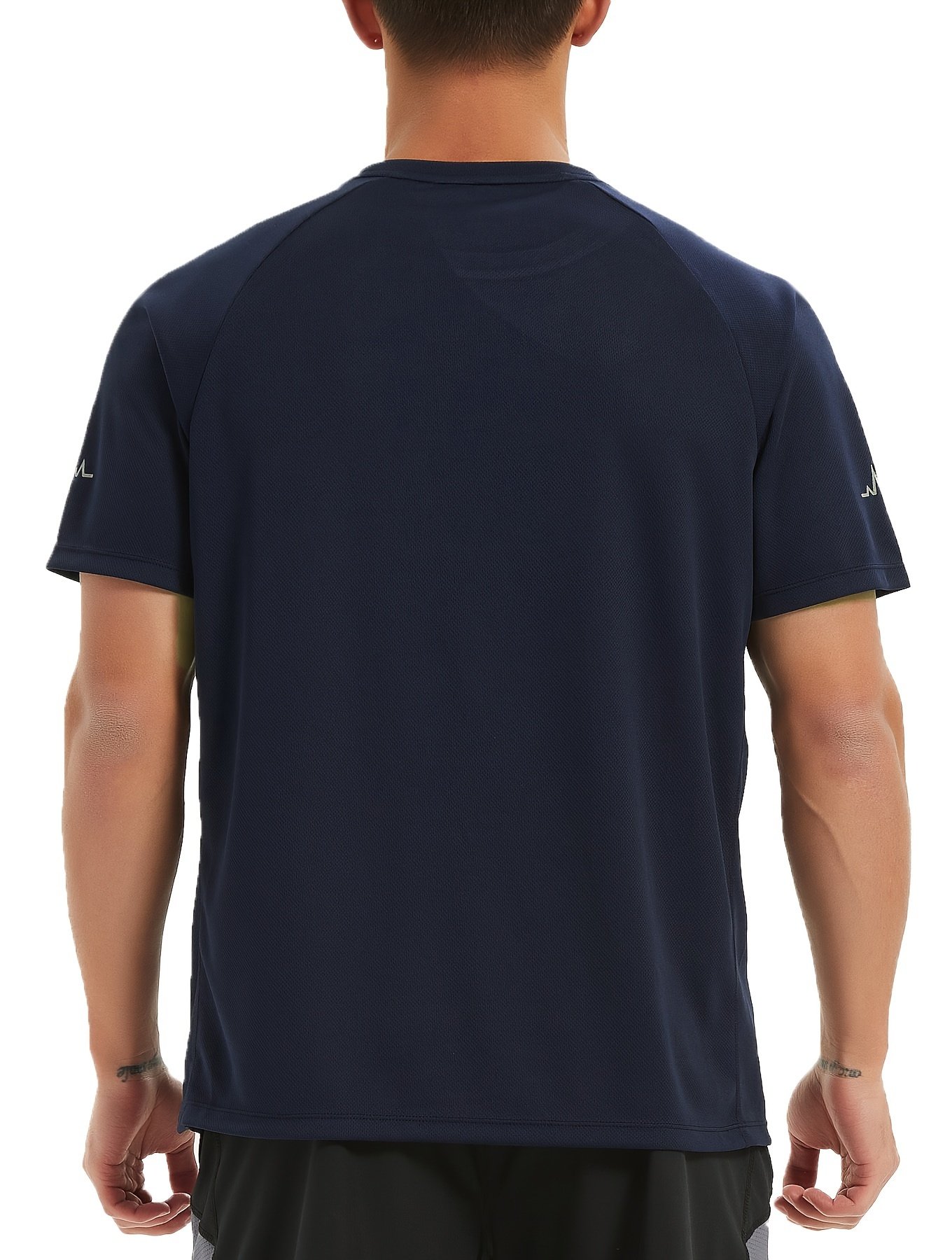 3pcs Men??s Athletic Short Sleeve Crew Neck Moisture-wicking Shirts, Undershirt With Sleeve Electrocardiography Print, Sports Comfy Tee - Image 9