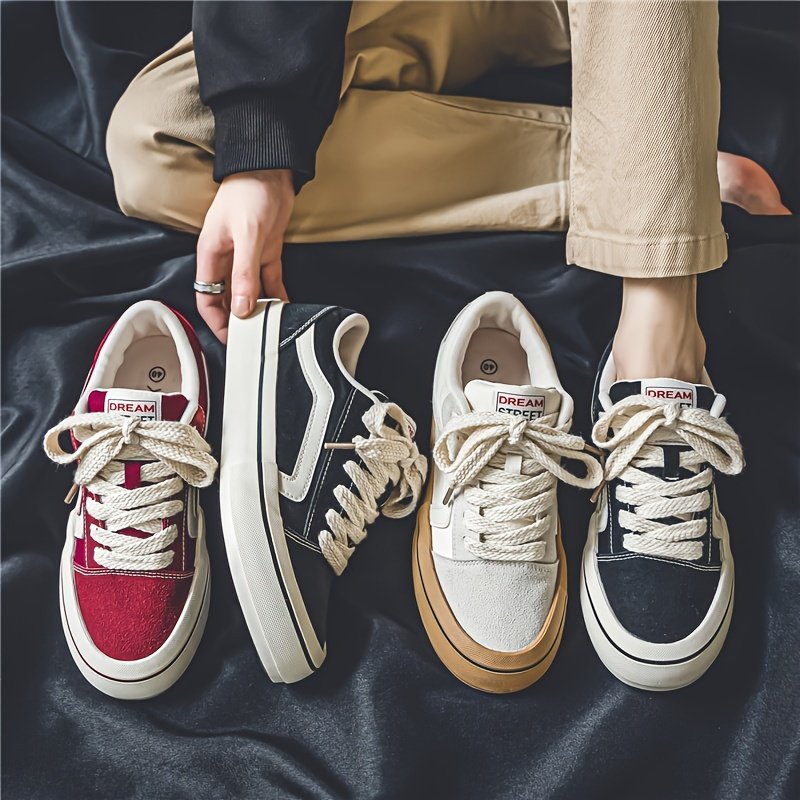 Men??s Classic Striped Trendy Skateboard Shoes Lace Up Non Slip Low Top Comfy Sneakers For Outdoor Walking Jogging Campus Street Holiday All Seasons - Image 7