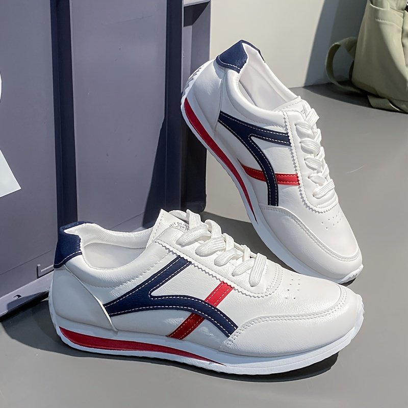 Women??s Simple Platform Sneakers, Casual Lace Up Outdoor Shoes, Comfortable Low Top Sport Shoes - Image 5